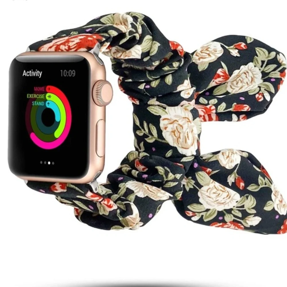 Apple Watch band. Scrunchie, flowery NWOT